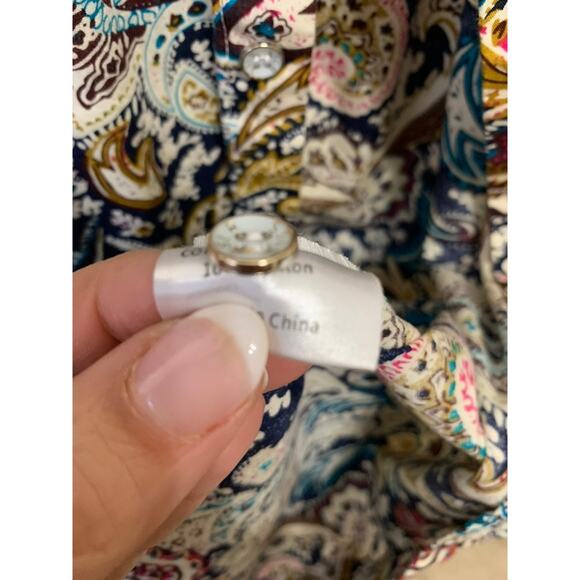 SSLR Men's Paisley Print‎ Long Sleeve Button-Up Shirt Multicolor Medium - Picture 5 of 6